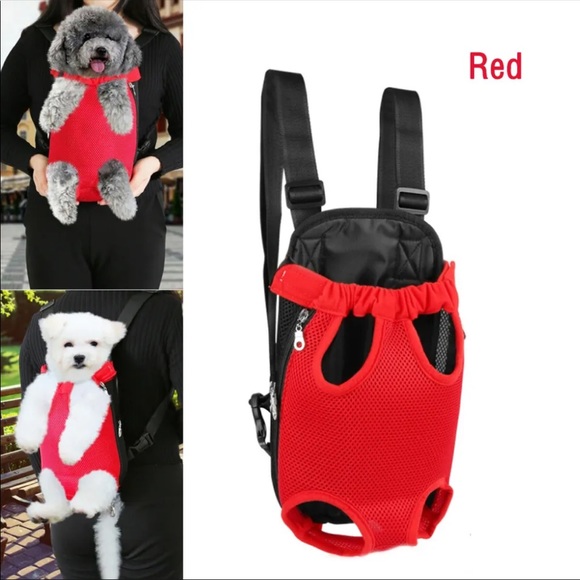 Dog Mesh Sling Carry Pack Backpack Carrier Travel Tote Shoulder Bag SIZE MEDIUM